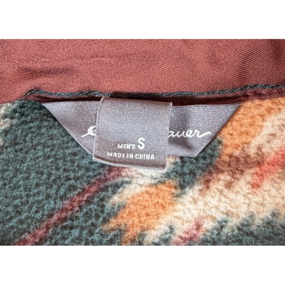 Eddie Bauer Fleece Shirt Mens Small Aztec Southwestern Double Pocket Button Up - Picture 5 of 9